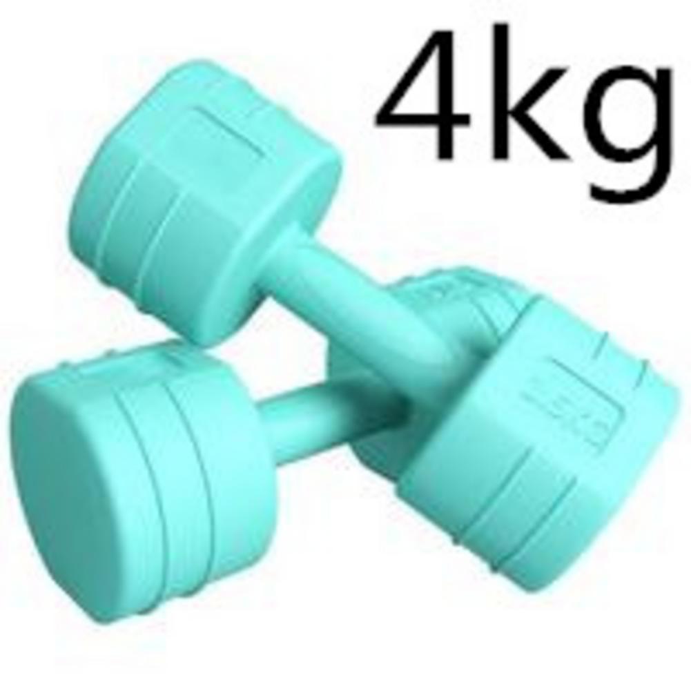 1 Pair Multifunctional Dumbbell Rubber Anti-Dumbbell Knurled Ergonomic Handle Solid Cast Iron Core Dumbbell: Light Green