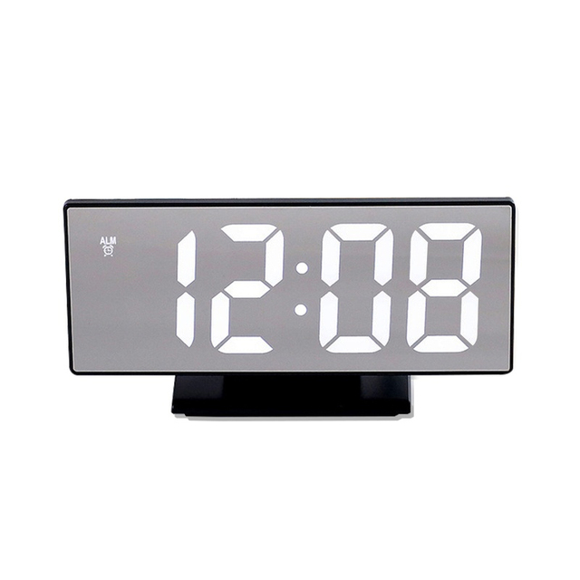 Digital Alarm Clocks Wall Clocks Hanging Watch Bedroom Snooze Table Clocks Calendar Electronic Clock Digital Clock Birthday: Black base White