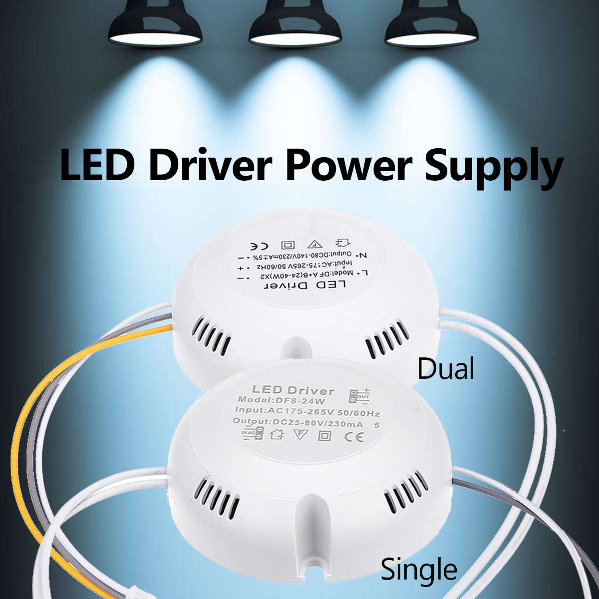 230ma 8-24w/24-36w/12-24w/24-40w led driver strømforsyningsadapter til led lampe panel loft lys belysning transformer