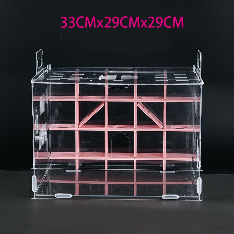 Transparent Hamster Cage Acrylic Large Hamster Guinea Pig Cage Labyrinth Villa Small Pet Nest Full Toys Set Hamster Accessories