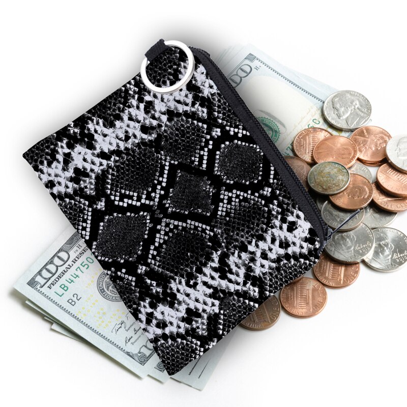 Jomtokoy-porte-monnaie étanche, impression Serpentine, pochette pour cartes, petite porte-monnaie à fermeture éclair, Mini portefeuille carré 3025