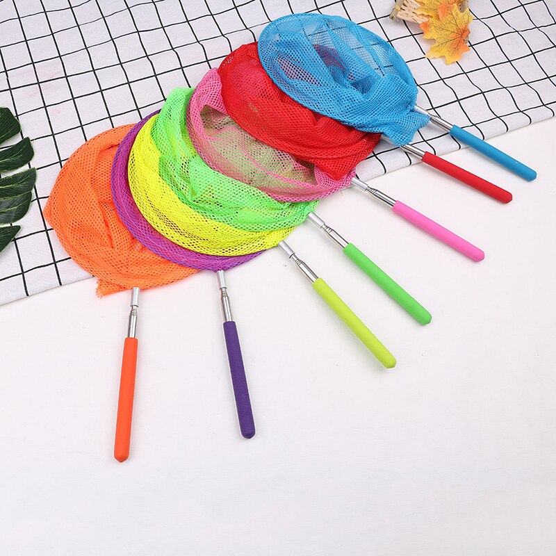 1Pc Colorful Fishing Toys Kids Telescopic Butterfly Net Extendable 34 Inches and Anti Slip Grip Perfect for Catching Bugs Insect