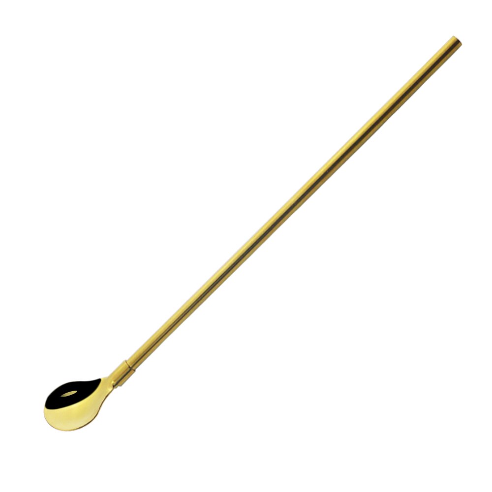 2Pcs Colorful Cocktail Stirring Spoon 18/10 Stainless Steel Metal Straws Reusable Drinking Straw Spoon Bar Coffee Stirring Tools: 2Pcs Gold