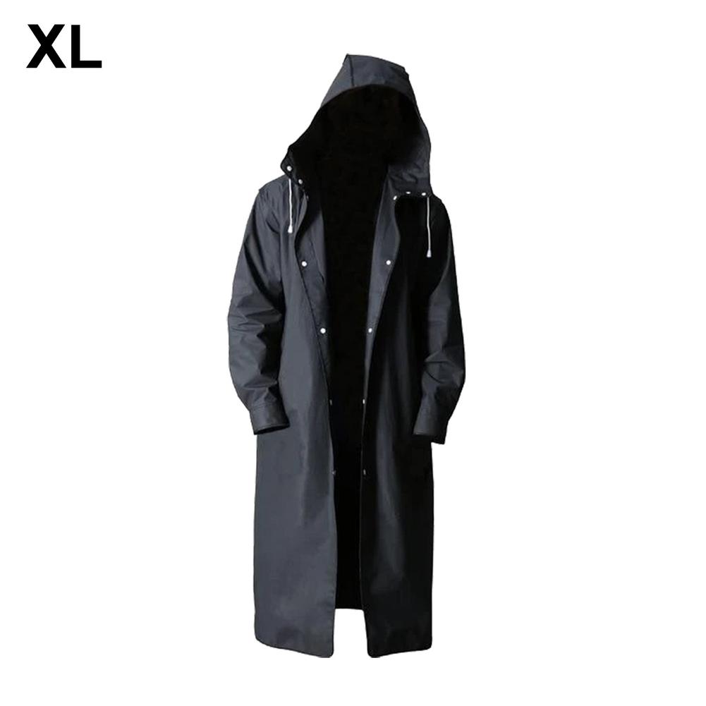 Men Raincoat Ultra-light Waterproof Long Hooded Coats: XL