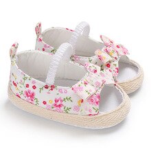 Sandales à fleurs pour bébés filles de 0 à 2 ans, chaussures de berceau d'été, Style