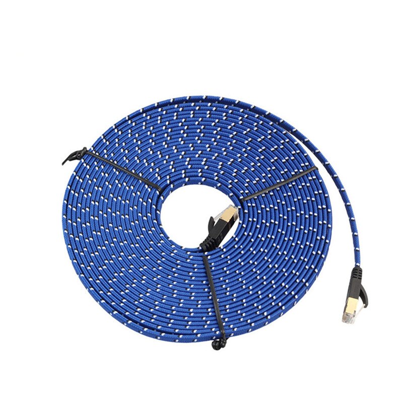 Cat 7 kabel Ethernet płaskie UTP drutu z oplotem RJ45 przewód Lan Cat7 kable sieciowe 10 gb/s 600Mhz dla Router modemu 1m 2m 3m 5m 10m