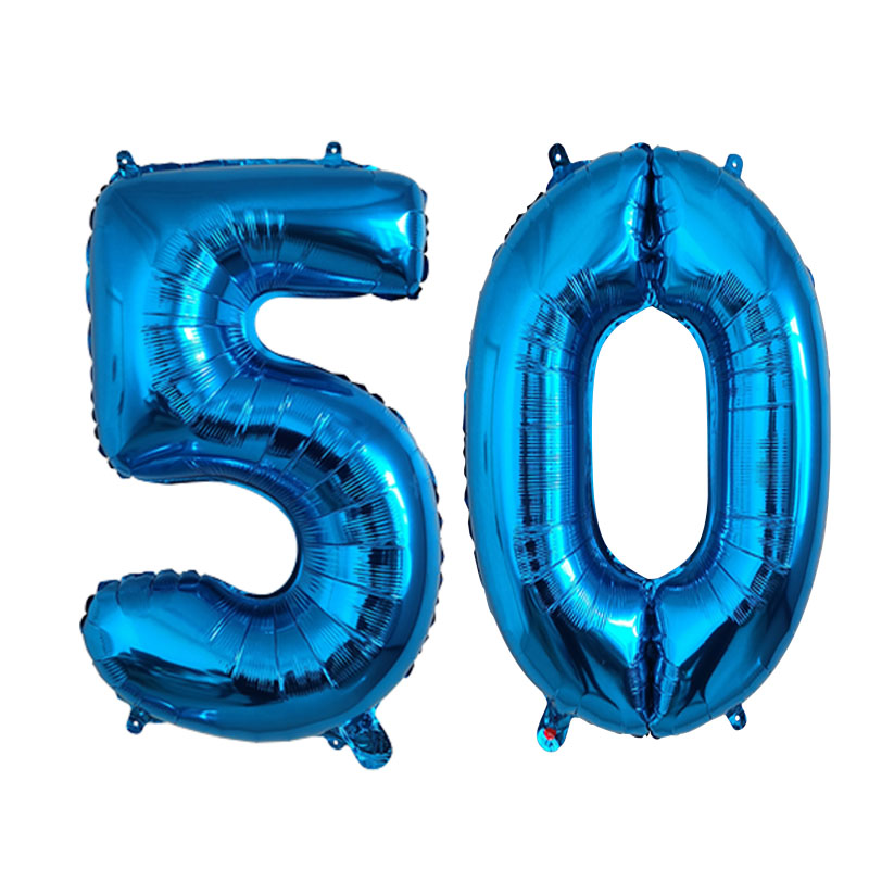 32 pulgadas 1 Uds globo de aluminio número 0 1 2 3 4 5 6 7 8 9 niños niñas de cumpleaños globos azul profundo suministro de: Neón