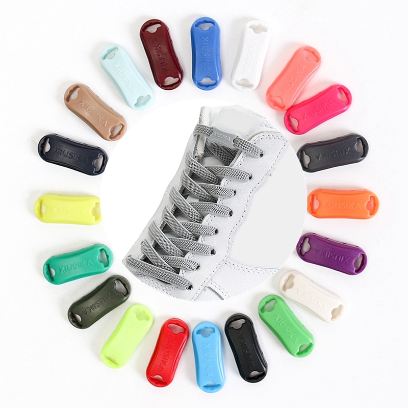 Lacets élastiques plats, 1 paire, pas de nœuds, pour chaussures de sport pour enfants et adultes, lacets rapides pour paresseux, 24 couleurs
