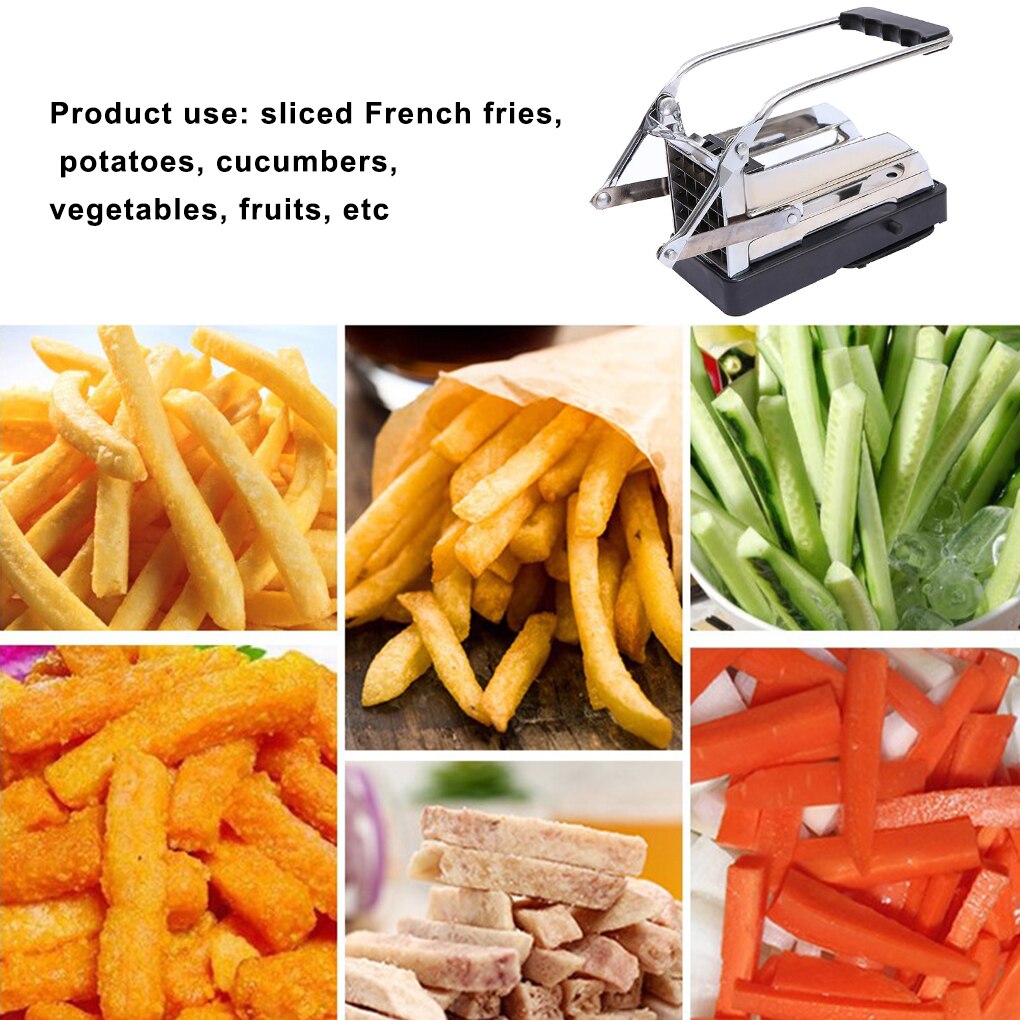 Manual Potato Chip Slicer French Fries Cutter Stainless Steel Potato Strip Maker Fruit Vegetable Chopper Machine Kitchen Tools