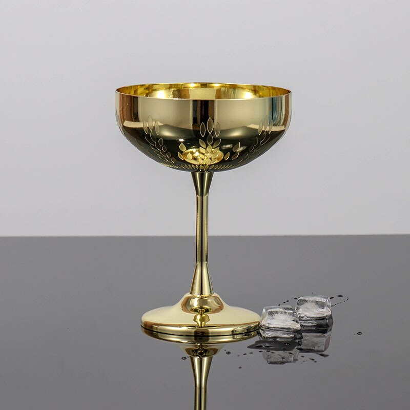 304 rustfrit stål 270ml martini cocktailglas bæger personlighed metal glas hvede øre glas champagneglas