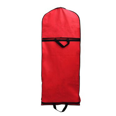 Bryllup støvdæksel foldbar bærbar dobbeltbrug kjole opbevaringspose brugerdefineret udskrivning  je003: Rød