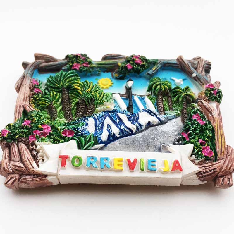 Spain Fridge Magnets Torrevieja Valencia Tourist Souvenirs Magnetic Stickers for Refrigerators Home Decoration Travel