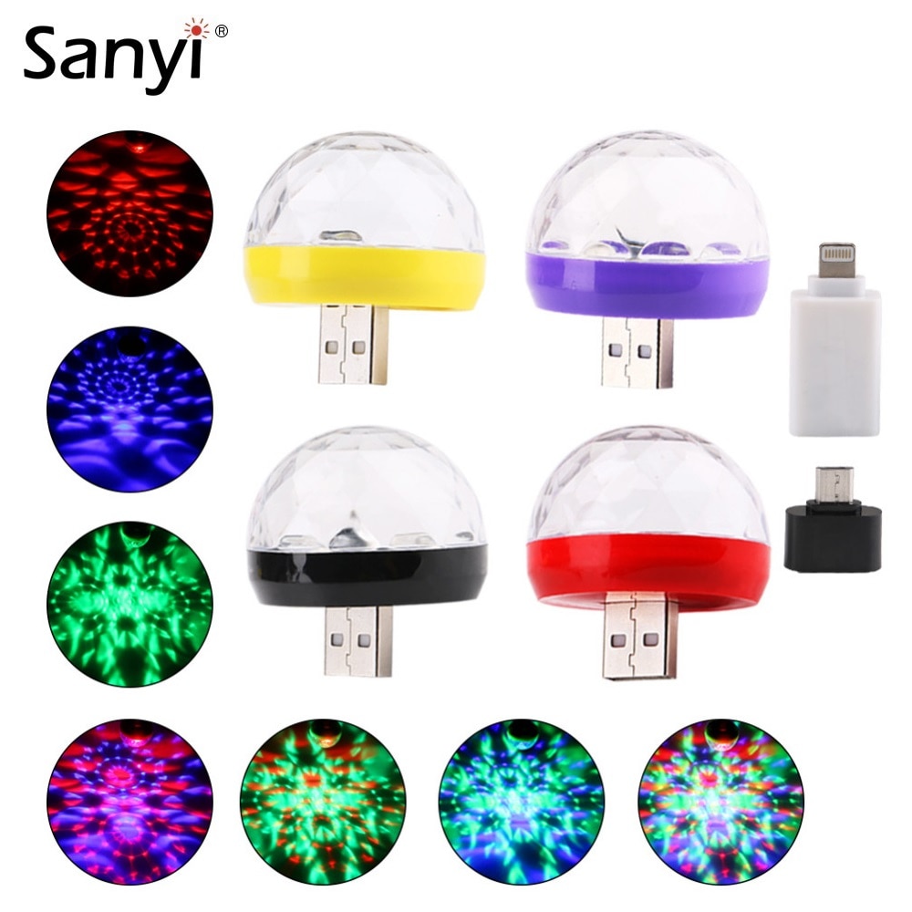 Mini USB Disco Licht LED Lichten Draagbare Crystal Magic Ball Kleurrijke Effect Stage Lamp Voor Thuis Party Karaoke Decoratie