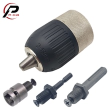 3-Jaw Keyless Drill Chuck 1/2inch 2-13mm 1/2-20UNF Quick Change Adapter SDS-Plus Shank 1/4" Hex Square For Hammer Drill