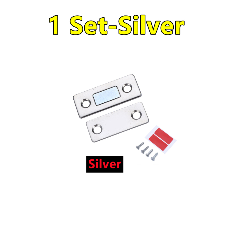 6-1Set Strong Magnetic Cabinet Catches Ultra-Thin Door Magnets Stops Invisible Adhesive Drawer Magnet Catch for Kitchen Closer: Nickel