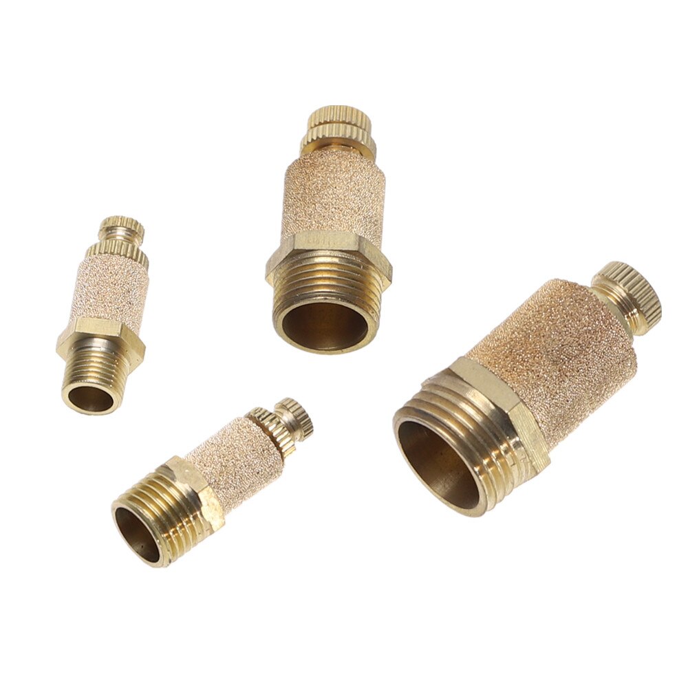 Pneumatisk Lyddæmper Filter Flow Hastighedsregulator Sinteret Bronze 1/8" 1/4" 3/8" 1/2" Gevind
