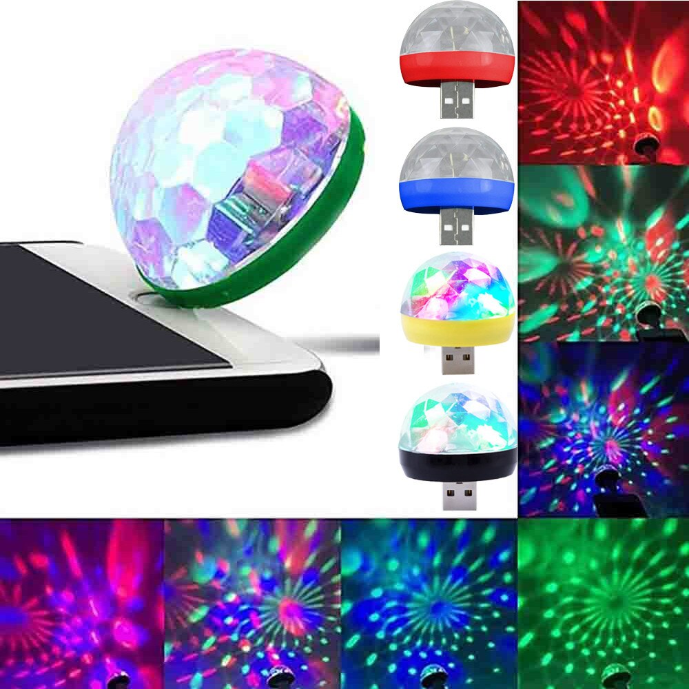 Lumière USB Gadget USB Mini LED rvb Disco scène lumière fête Club DJ KTV noël magique téléphone boule lampe Gadgets Inteligentes éclairage