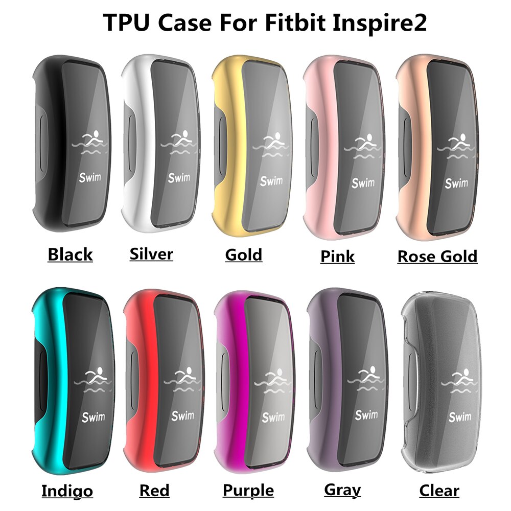 Screen Protector Cover for Fitbit Inspire 2 Watch Case Inspire2 Flexible TPU Bumper Scratch-resistant Soft Shell