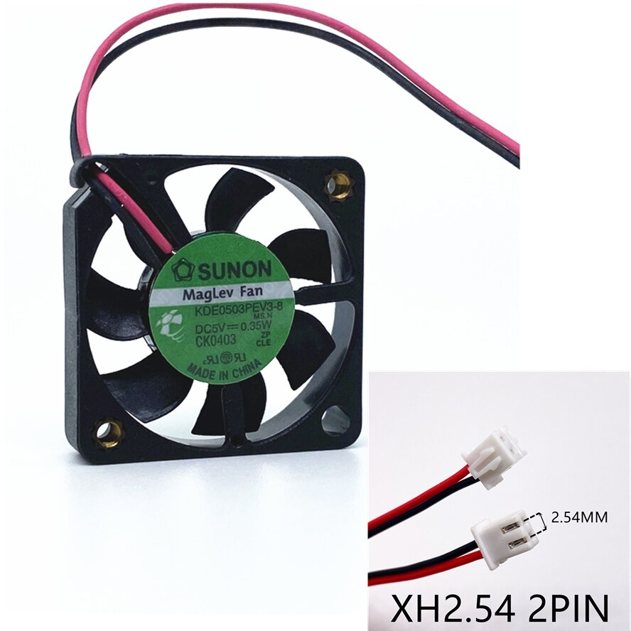 Sunon 3006 3007 3cm 30 x 30 x 6mm køleblæser 30mm ultratynd blæser 5v 0.35w kde 0503 pev 3-8 bærbar miniature stille blæser 2 ben: Xh 2.54 2 pin