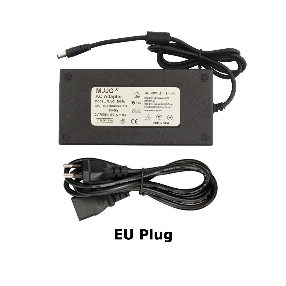 12 Volt Power Supply Unit 12V 15A Power Adapter 110V 220V to DC 12V LED Transformer 180W 12V LED Driver for LED Strip Light: 12V 15A with EU Plug