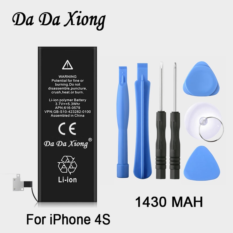 100% originele Da Da Xiong 1430mAh Genuine Li-Ion Mobiele Telefoon Accessoire Vervangende Batterij voor iPhone 4 4s