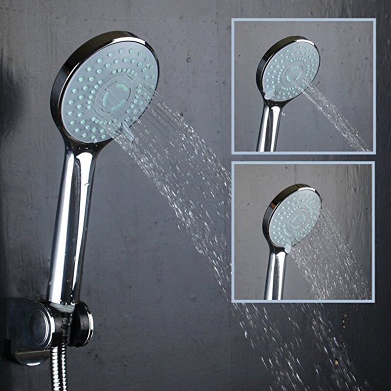 YANKSMART Bathroom Shower Head Set Handheld Combo With Multi-setting Push Dial to Flow Control Shower Head & Hose+Holder Set