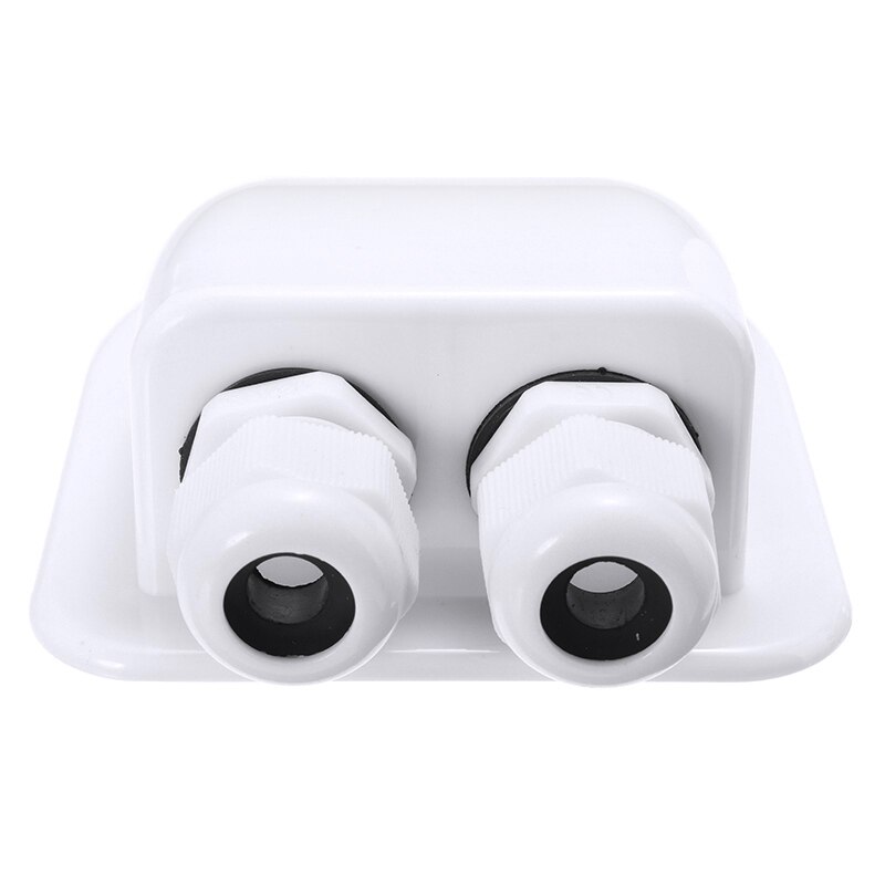 White Double Cable Entry Gland Roof Top Solar Panel Gland Box For RV Boat Accessories Roof Cable Gland Box