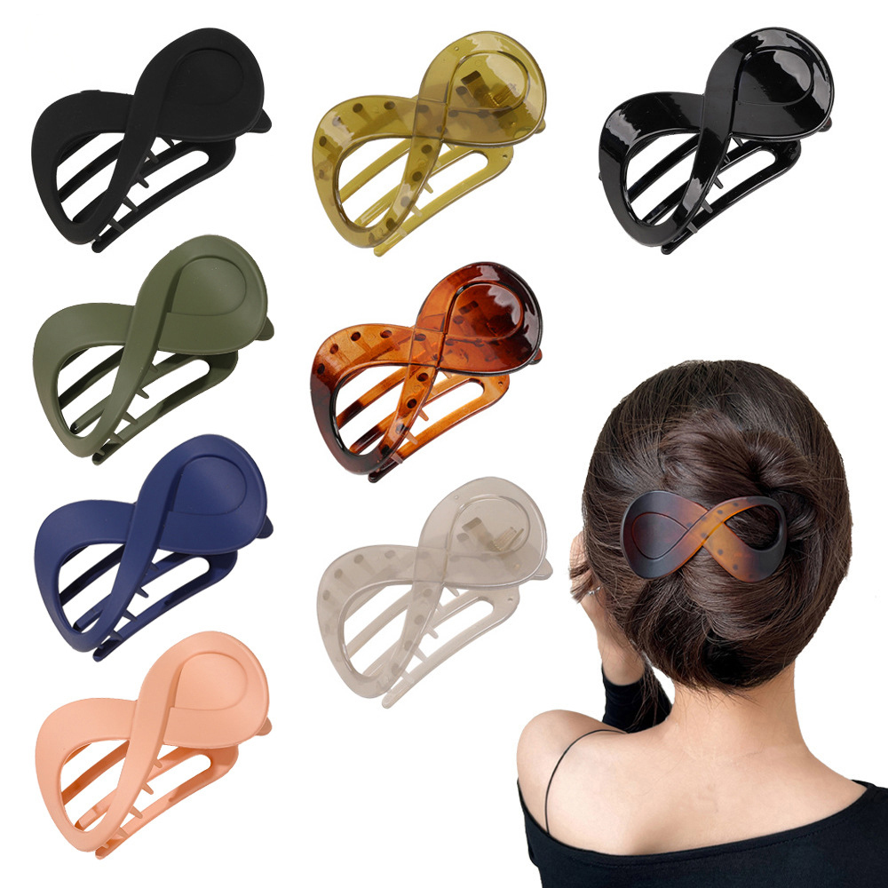 Trend PC Hair Clip Simple 8-shaped Infinity Styling Holder Shark Hair Claw Clip Hair Accessories For Women