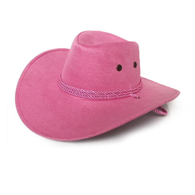 Chapeau de Cowboy ouest américain daim chapeau de soleil en plein air chapeaux d'équitation en plein air pour hommes et femmes chapeau de Cowboy de couleur unie: 7