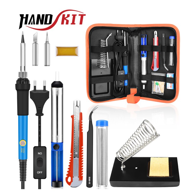 110V/220V 60W/80W Soldering Iron kit Electric On-Offf Switch Soldering Iron With Knife Pumb Stand Soldering Iron Tools Set: 220V / 60W kit