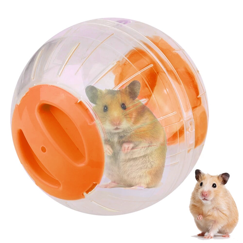 Hamster Ball Portable Silent Small Animal Running Ball Exercise Ball Breathable Clear Ball with Stand Pet Funny Toy Accessories