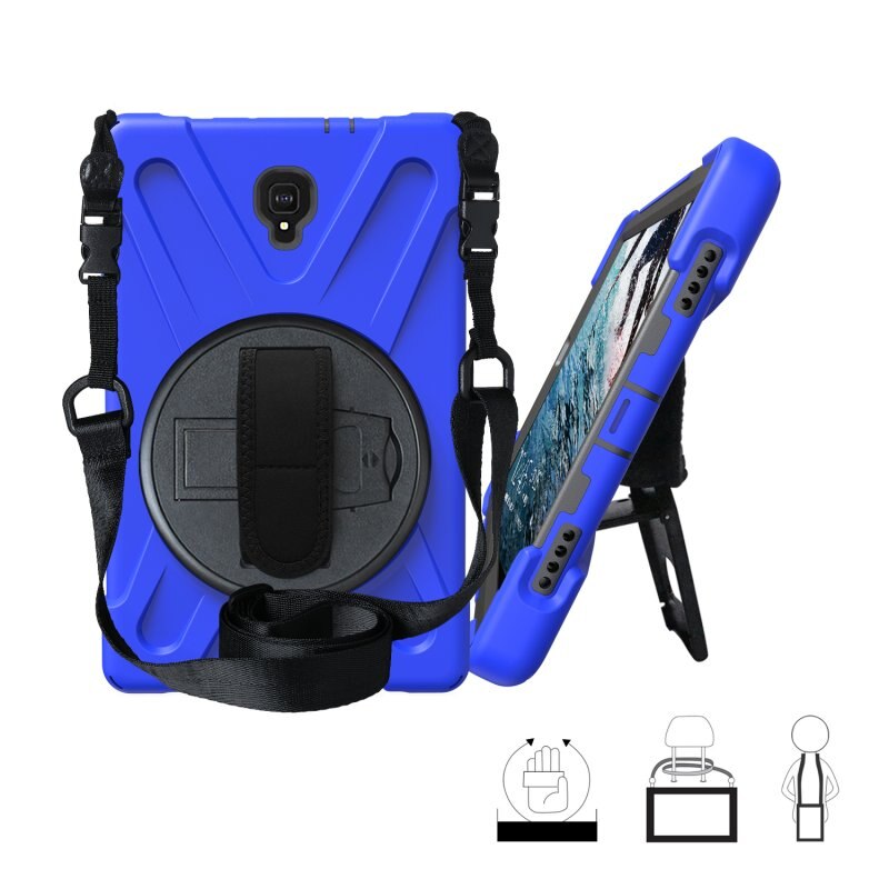 Kotelo samsung galaxy tab  s4: lle 10.5 t830 t835 sm-t830 sm-t835 lapsille lapsille turvallinen vastussuoja rannehihna funda: Tummansininen