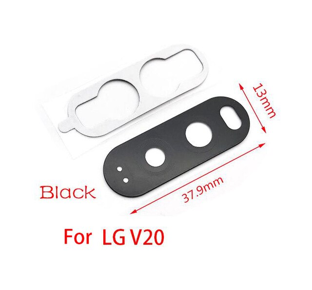 2Pcs Rear Back Camera Glass Lens Cover For LG V20 V30 G2 G5 G6 G7 Q6 K8 Back Camera Glass Lens with Ahesive Sticker Glue: V20 Balck