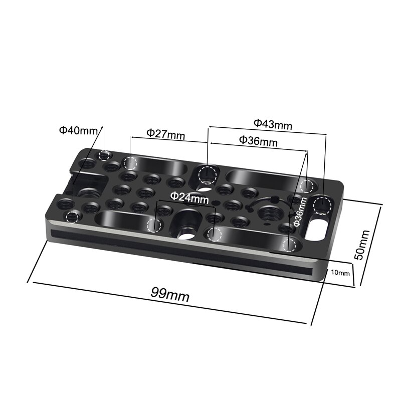 Aluminum Cheese Plate Multi-purpose Mounting Plate With 1/4 3/8 ARRI Thread Holes Cold Shoe Mount for DSLR Camera Accessories