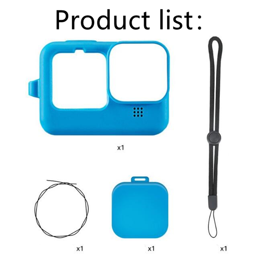 Silikonehus etui objektivdæksel cover batteri side låg cover til gopro hero 10 9 sort action kamera tilbehør kit til go pro 10: Type 3