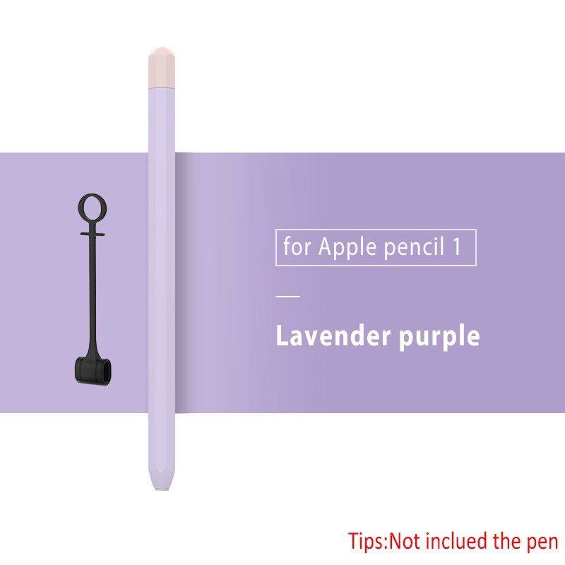 Newest For Apple Pencil 2 1st 2nd Case Pencil Case Tablet Touch Stylus Pen Protective Cover Pouch Portable Soft Silicone Case: Lavender Purple 1st