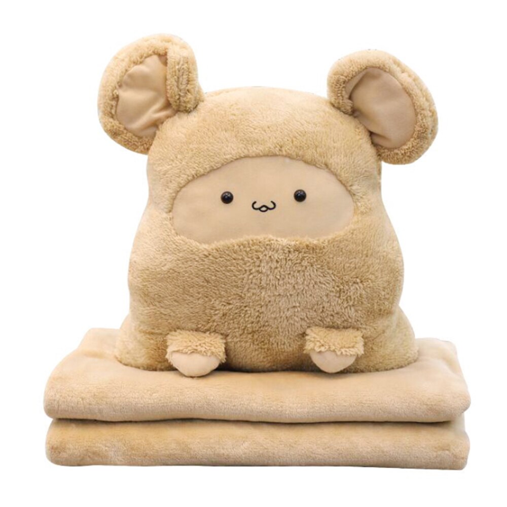 Coussin de souris de dessin animé Auto 3 en 1 | Mignon tapis de climatisation de voiture, coussin d'oreiller à main , couverture pour appui-tête de voiture: Beige