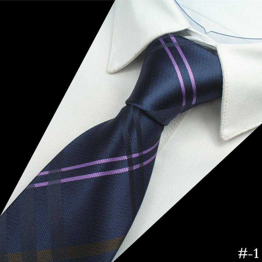 Ricnais – cravates à carreaux et à rayures pour hommes, 1200 aiguilles de , 100% soie, vêtements classiques pour Business, mariage: 01