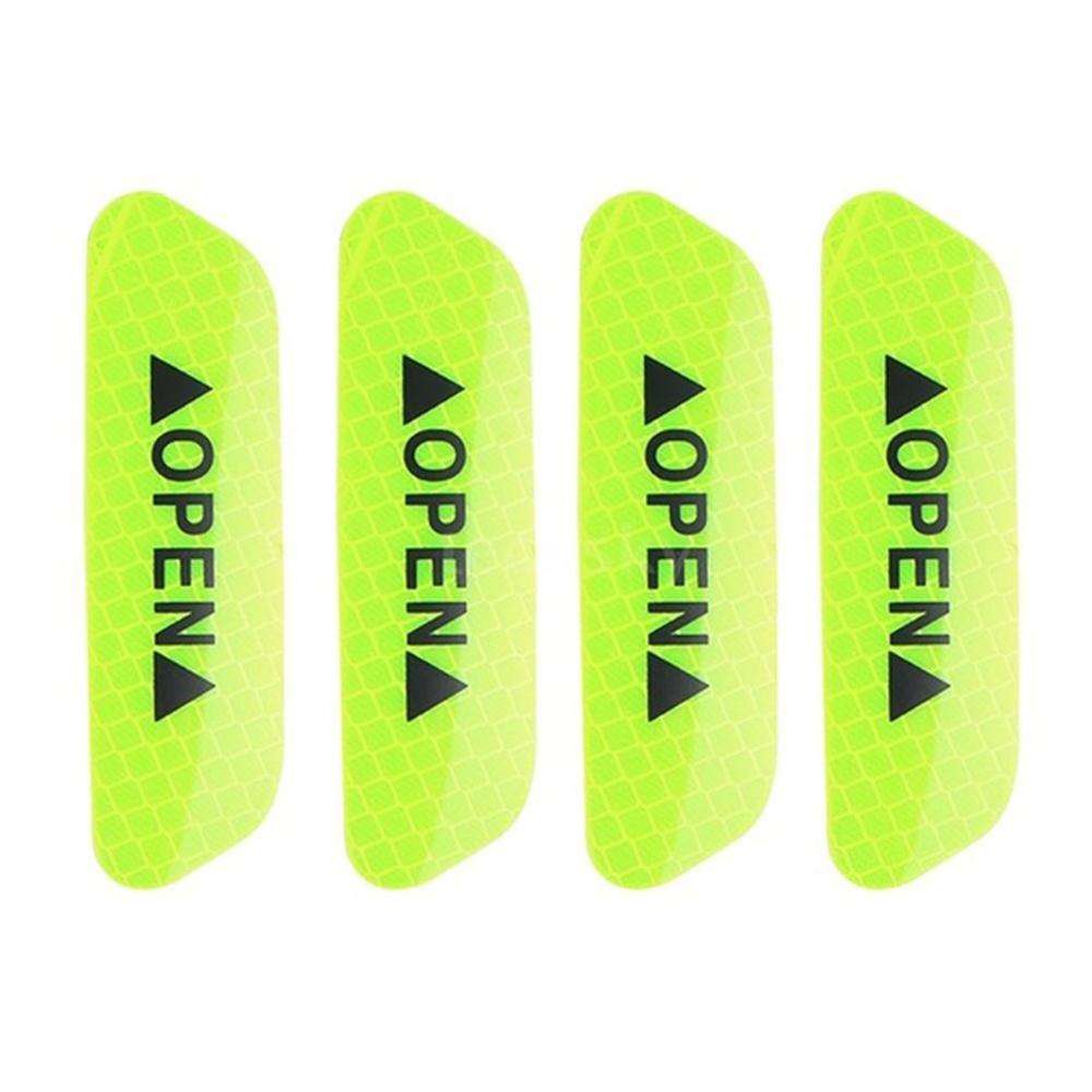 4PCS/SET Car Styling Warning Car Sticker Affixed To The Door To Open The Door Crash Safety Warning Stickers Reflective: green