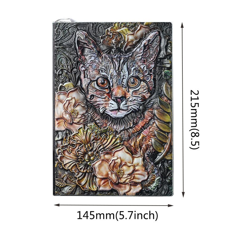 Retro Embossed Cat Face A5 Notebooks and Journls 2022 Diary Travel Diary Planner School Book Journaling Stationery