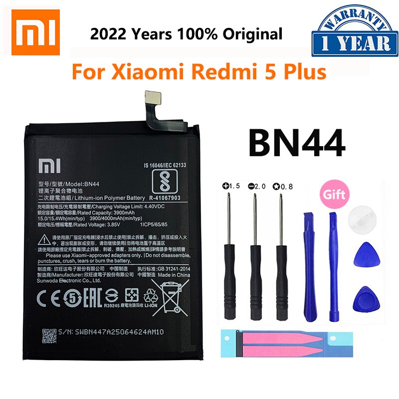 XiaoMi-Batería de repuesto para teléfono Redmi Hongmi Note 3, 3S, 4, 4A, 4X, 5, 5A, 5X, 6, 6, 7, 7A, Go Pro Plus, A2 Lite, BN41, BN31, BM47: BN44 Redmi 5 Plus