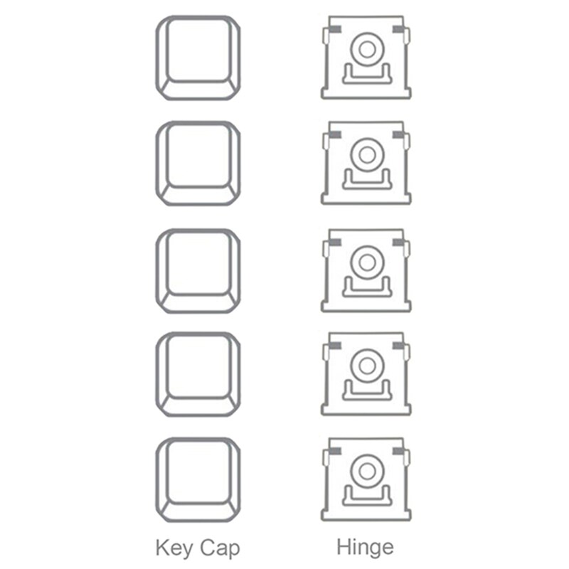 Vervanging Keycap Key Cap &amp; Schaar Clip &amp; Scharnier Voor Universele Acer Hp Asus Lenovo Apple: 5 Key Cap And Hinge