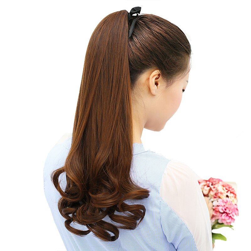 Difei krøllet stil hestehale frisurer frisurer kvinder lange bølgede syntetiske hestehale klips i hair extensions