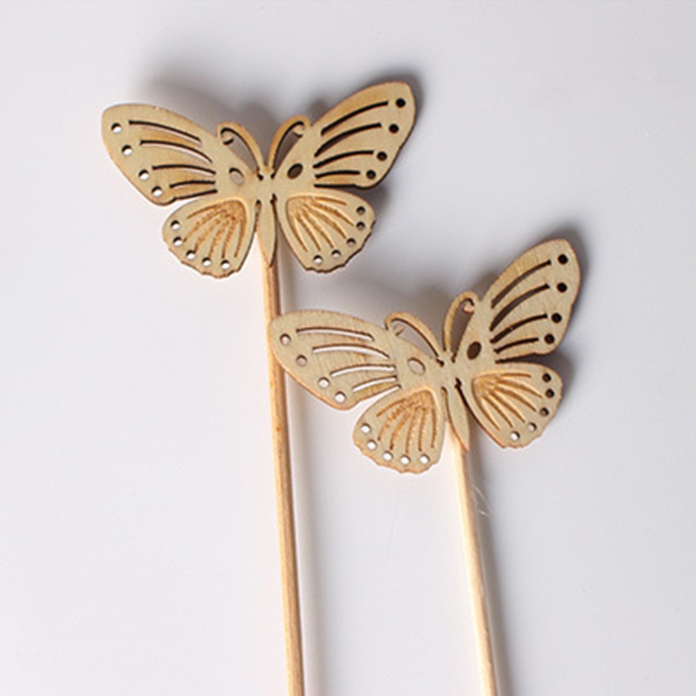 10pcs Handmade Eco-friendly Reed Diffuser Sticks Butterfly Shape Flameless Replacement No Fire Aromatherapy Accessories Wooden