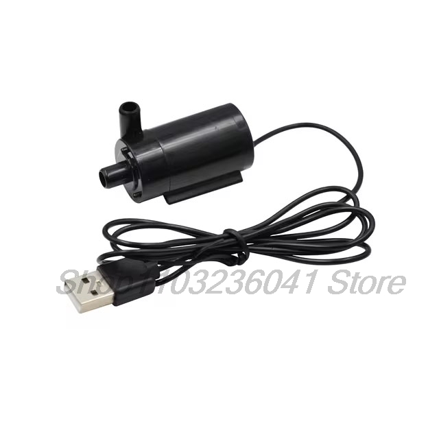Dc 3v kleine horizontale waterpompen, stille dompelpompen,  dc3w verticale mini-fonteinen , 4.5v 5v 6v , inclusief usb-aansluiting.: Donker kaki