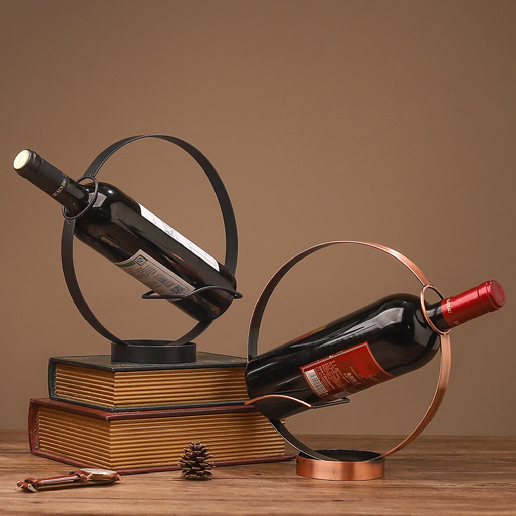 Vintage Wijn Flessenrek Iron Stand Voor Rode Wijn Fles Houder Woondecoratie Whisky Opslag Plank Container Voor Bar