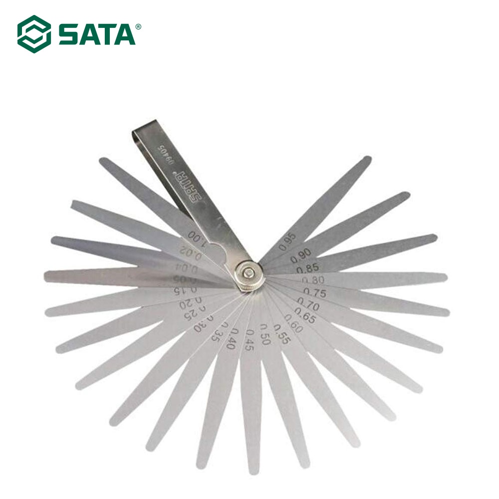 SATA Tool 23pc Feeler Gauges Set,0.02-1.00MM, Metric/S.A.E. 09405