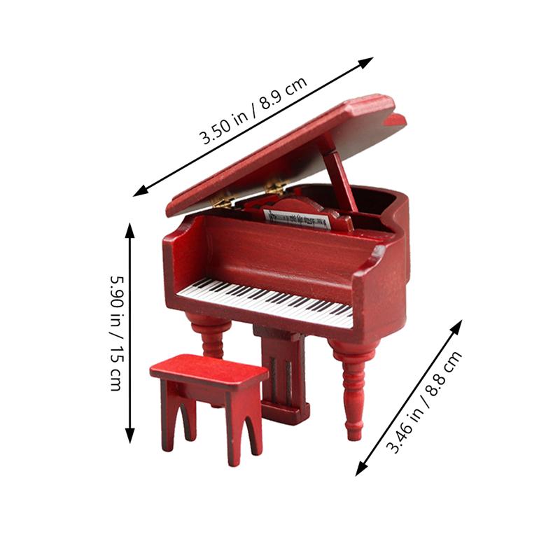 Doll House Miniature Piano Miniature Piano Ornament Micro Landscaping Piano Decor