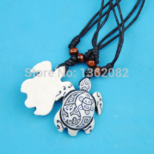 Collier Tribal en forme de grenouille, Simulation d'os sculpté, sourire du soleil, «tano Coqui», tortue surfeuse, , MN265