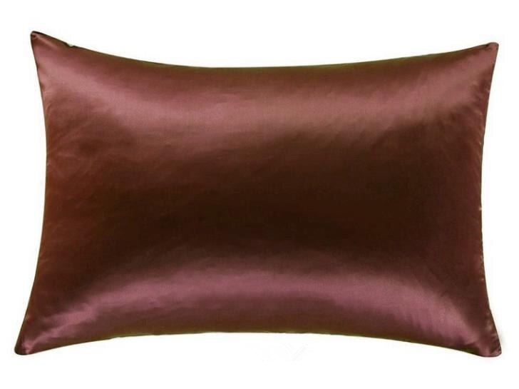 Momme-draps en soie de mûrier | Dimensions: 19, 20x30 pouces, 51X76cm, taille de reine avec fermeture éclair cachée, modèle 100%: 12 coffee